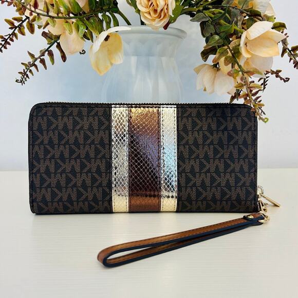 Michael Kors jet set large continental wallet brown - Picture 2 of 4